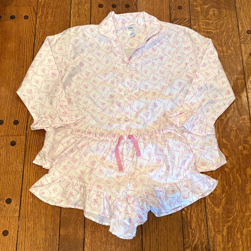 LoveShackFancy for Pottery Barn Bow Floral Pajama Short Set Size S